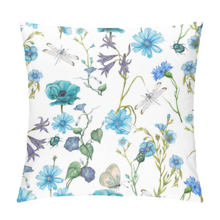 Personality  Seamless Floral Pattern Of Garden Wildflowers Pillow Covers