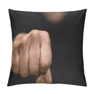 Personality  A Closeup Shot Of A Chinese Female Holding Her Fist As A Sign Of Strength-women Empowerment Concept Pillow Covers