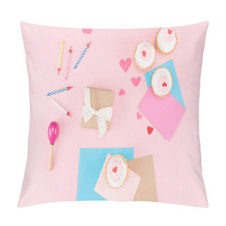 Personality  Cupcakes And Colorful Candles  Pillow Covers