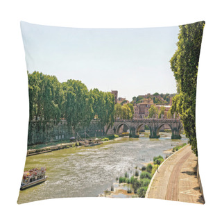 Personality  Ponte Cavour Bridge Over Tiber River In Rome In Italy Pillow Covers