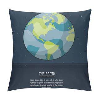 Personality  Colorful Poster With Planet Earth Pillow Covers