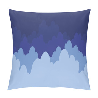 Personality  Cartoon Seamless Pattern Of Blue Clouds, Children Wallpaper Pillow Covers