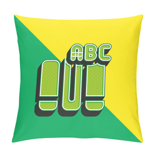 Personality  Book Green And Yellow Modern 3d Vector Icon Logo Pillow Covers