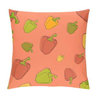 Personality  Vector Background With Peppers. Pillow Covers