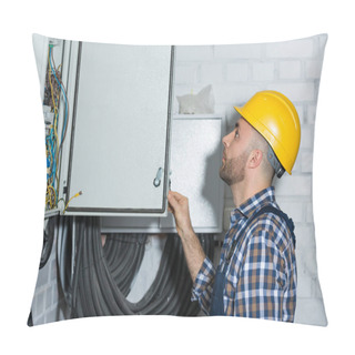 Personality  Electrician Checking Wires Of Power Line Maintenance Pillow Covers