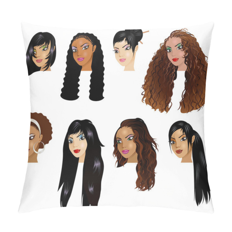 Personality  AsianLatinWomenFaces pillow covers