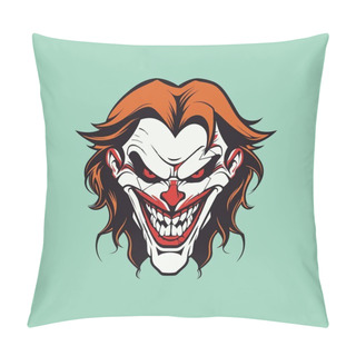 Personality  Intimidating Clown Head Mascot Art Pillow Covers