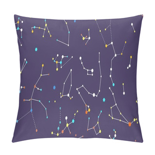 Personality  Cosmos Seamless Vector Pattern. Constellations Vector Pattern Pillow Covers
