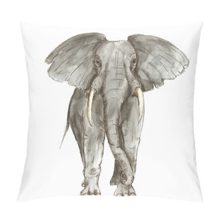 Personality  Safari African Animals Watercolor Icon Isolated On White Background Pillow Covers