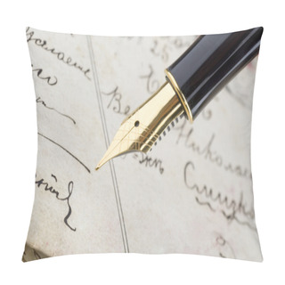 Personality  Gold Pen With Calligraphy Pillow Covers