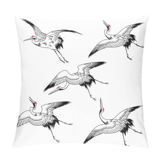 Personality  A Japanese Crane Pillow Covers