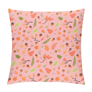 Personality  Autumn Leaves And Acorns Seamless Pattern Pillow Covers