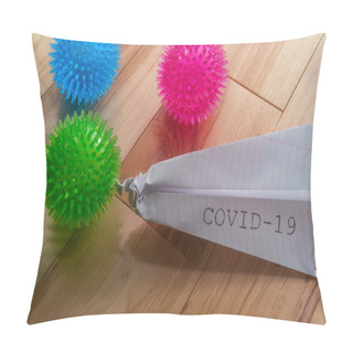 Personality  Deadly Epidemic Coronavirus With Paper Airplane That Reads COVID-19 As Metaphor For Closed Airports Pillow Covers
