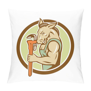 Personality  Donkey Plumber Holding Monkey Wrench Pillow Covers