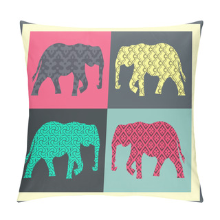 Personality  Holiday Vector Card With Elephant Pillow Covers