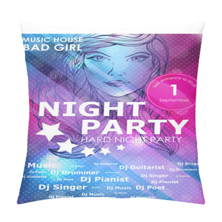 Personality  Night Party Design Poster With Fashion Girl Pillow Covers