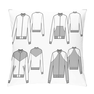Personality  Technical Sketch Of Man Sport Bomber Pillow Covers