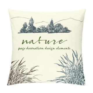 Personality  Nature Design Elements Set. Plants And Flowers Corner Decoration Pillow Covers