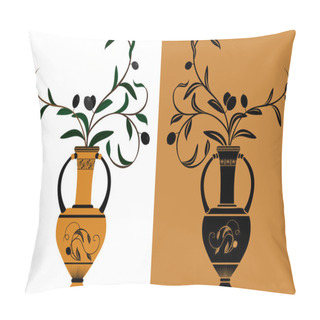 Personality  Amphora With Olive Branches Pillow Covers