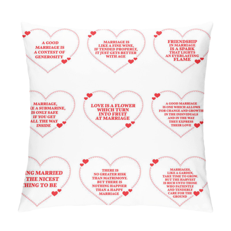 Personality  Set of quotes about love and marriage over white background. Sim pillow covers
