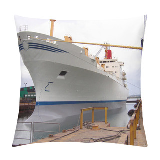 Personality  Container Ship In A Shipyard Dock Pillow Covers
