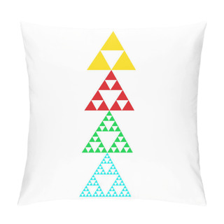 Personality  Golden Triforce Geometric Triangle Power Symbol In Four Colors. T-shirt Or Poster Design Pillow Covers