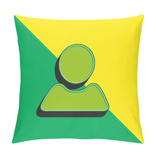 Personality  Black User Shape Green And Yellow Modern 3d Vector Icon Logo Pillow Covers