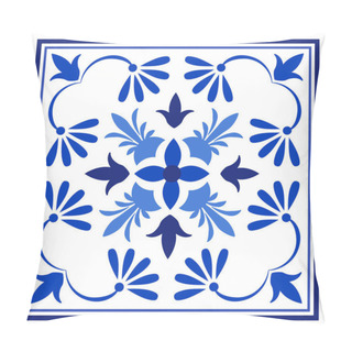 Personality  Azulejos Portuguese Traditional Ornamental Tile Pillow Covers
