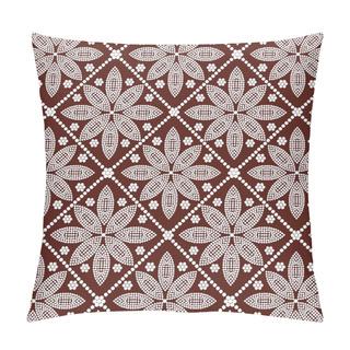 Personality  Tunning Fabric Pattern Featuring Delicate White Flowers Set Against A Striking Red Backdrop. Learn The Art Of Weaving As Each Petal And Stem Intertwines To Create A Mesmerizing Tapestry Of Elegance And Beauty Pillow Covers