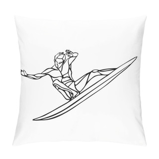 Personality  Creative Silhouette Of Surfer Pillow Covers