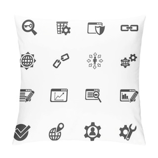 Personality  Seo And Development Icon Set Pillow Covers