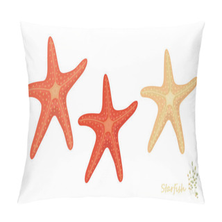 Personality  Starfish In Cartoon Style: Print Summer Design Element Pattern On White Background Pillow Covers