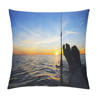 Personality  Man Fishing In The Boat  Pillow Covers