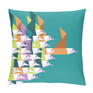 Personality  Geometric Group Of Birds. Pillow Covers