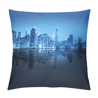 Personality  A View Of New York City At Night Time, Original Photoset Pillow Covers