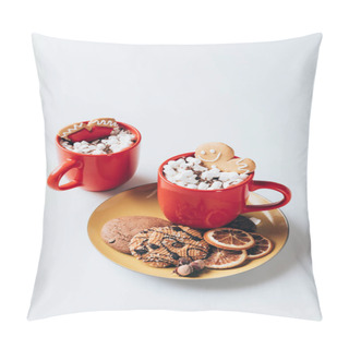 Personality  Hot Chocolate With Marshmallows And Cookies Pillow Covers