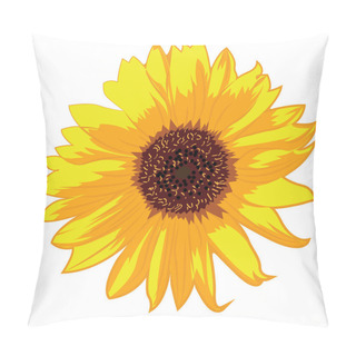 Personality  Sunflowers Vector Illustration On A White Background Isolated Pillow Covers