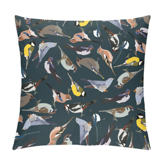 Personality  Dark Seamless Pattern Birds Pillow Covers