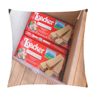 Personality  Loacker Products. Packing Italian Waffles In A Box Pillow Covers