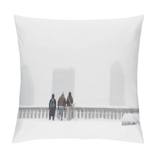 Personality  Snowstorm In Montreal City Pillow Covers