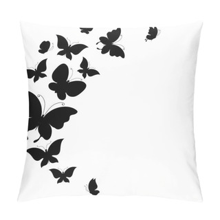 Personality Background With A Border Of Butterflies Flying. Pillow Covers