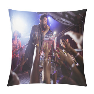 Personality  Male Singer Performing On Stage By Crowd Pillow Covers