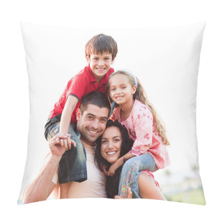Personality  Parents Giving Children Piggyback Rides Pillow Covers
