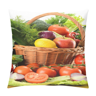 Personality  Vegetables In Wicker Basket Pillow Covers