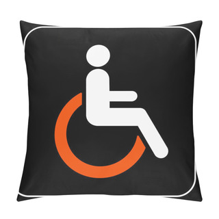 Personality  Disabled Icon Sign Vector Pillow Covers