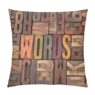 Personality  Words Word In Vintage Letterpress Wooden Blocks Pillow Covers