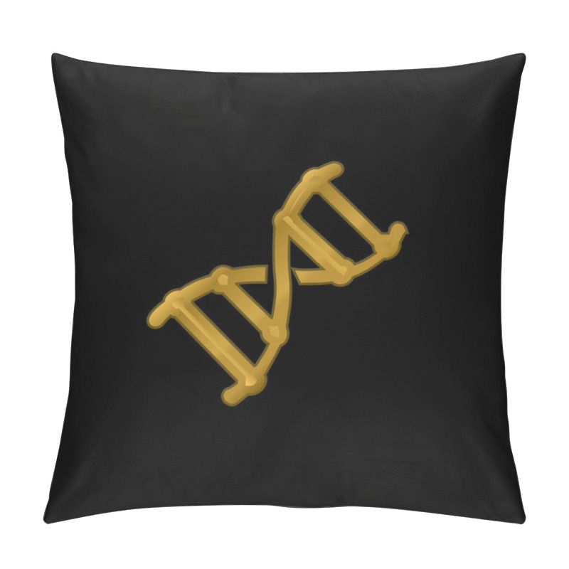 Personality  Biotech Gold Plated Metalic Icon Or Logo Vector Pillow Covers