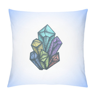 Personality  Colored Hand Drawn Crystal Illustratio Pillow Covers
