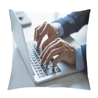 Personality  Businessman Working With Laptop  Pillow Covers