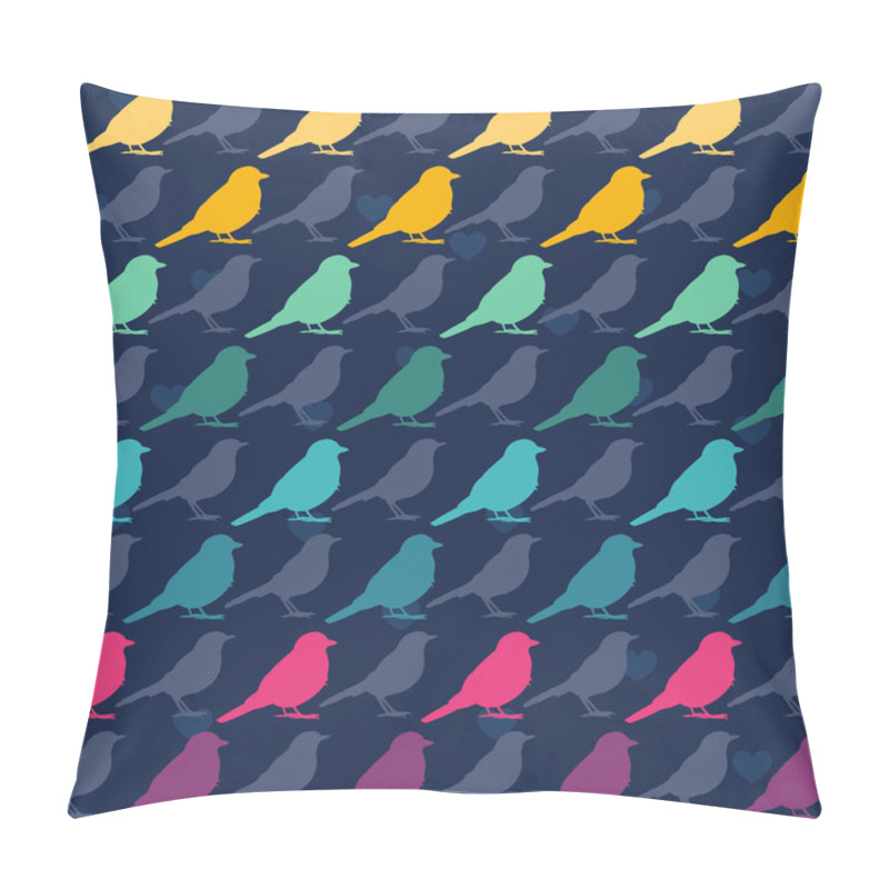 Personality  Colorful Birds Seamless Pattern. Pillow Covers